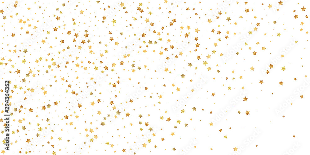 Gold stars random luxury sparkling confetti. Scatt - obrazy, fototapety, plakaty 