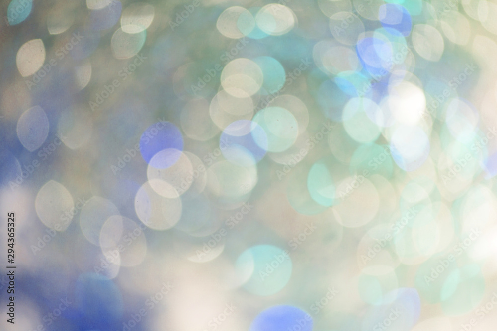 Silver,blue and light blue bokeh. Abstract background.
