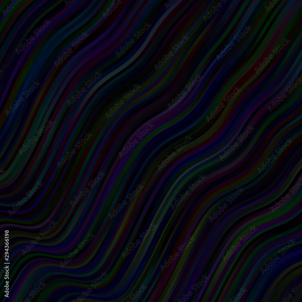 Dark BLUE vector backdrop with circular arc. Abstract gradient illustration with wry lines. Smart design for your promotions.