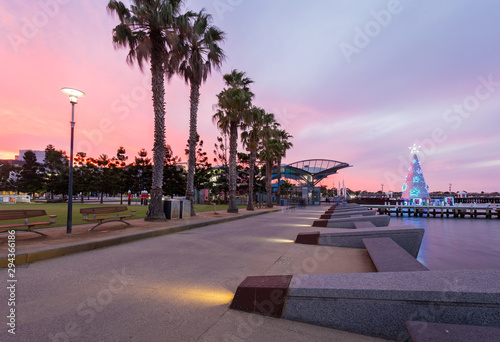 Canvas Print Beautiful sunset at Eastern Beach, Waterfront Geelong, Victoria, Australia