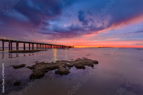 Sunrise at Point Lonsdale Lighthouse and jetty, Bellarine Peninsula, Victoria, Australia. photo