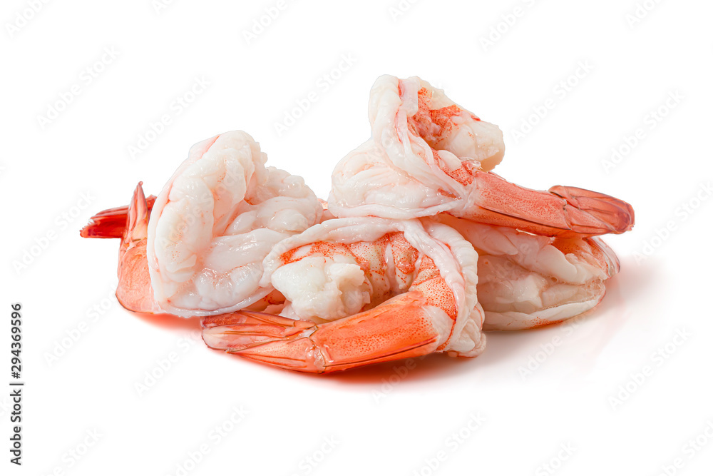 Shrimps isolated on a white background with clipping path