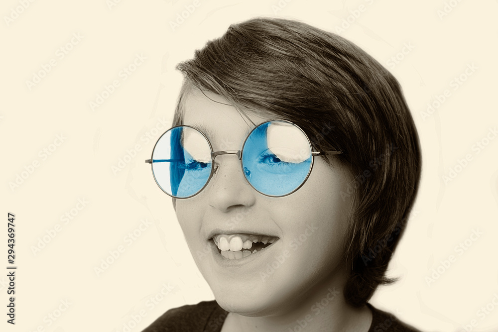 Handsome boy wearing glasses over white background. Handsome boy wearing glasses over white background.