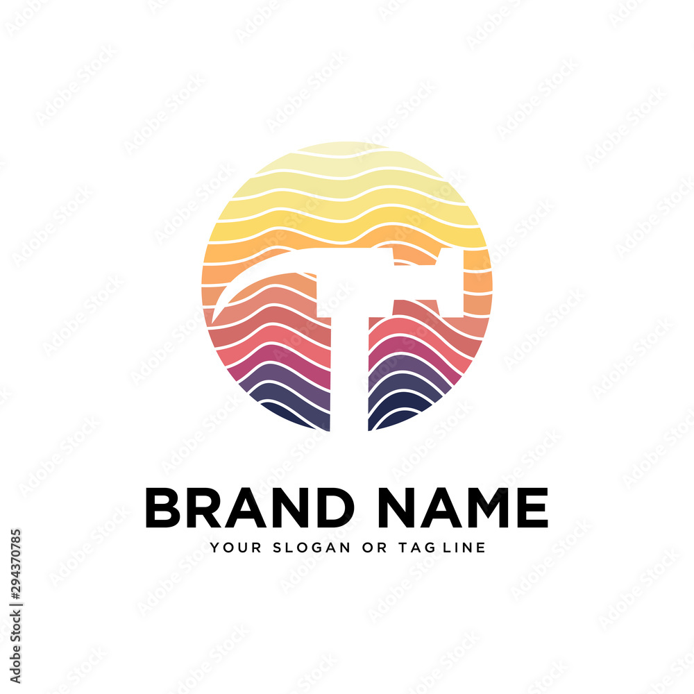 hammer logo design with colorful styles