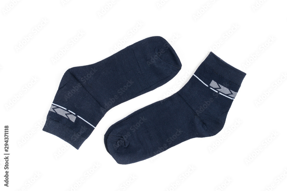 Men's cotton socks black on white background Men's cotton socks black on white background