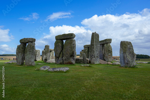 Stonehenge with Blue Sky, Salisbury, England.