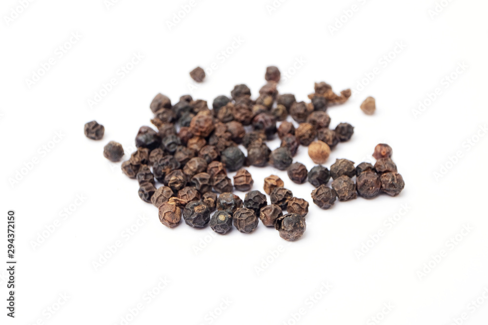 Piper nigrum Linn, Black Pepper on iSolated White Background Piper nigrum Linn, Black Pepper on iSolated White Background