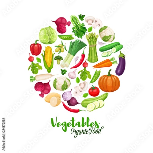 Vegetables round banner
