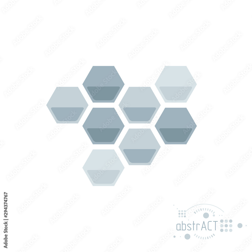 Vector modern geometric artistic graphic composition can be used as template and layout. Abstract technical background with graphic shape, hexagon. Vector modern geometric artistic graphic composition can be used as template and layout. Abstract technical background with graphic shape, hexagon.
