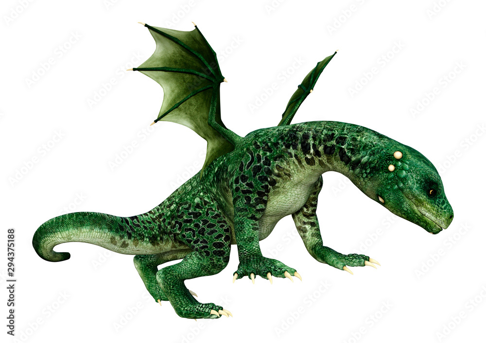 3D Rendering Fairy Tale Dragon on White 3D Rendering Fairy Tale Dragon on White