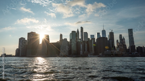 Skyline of Downtown New York City at sunset © seibertfilm
