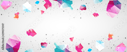 Wireframe background with plexus effect. Futuristic vector illustration.
