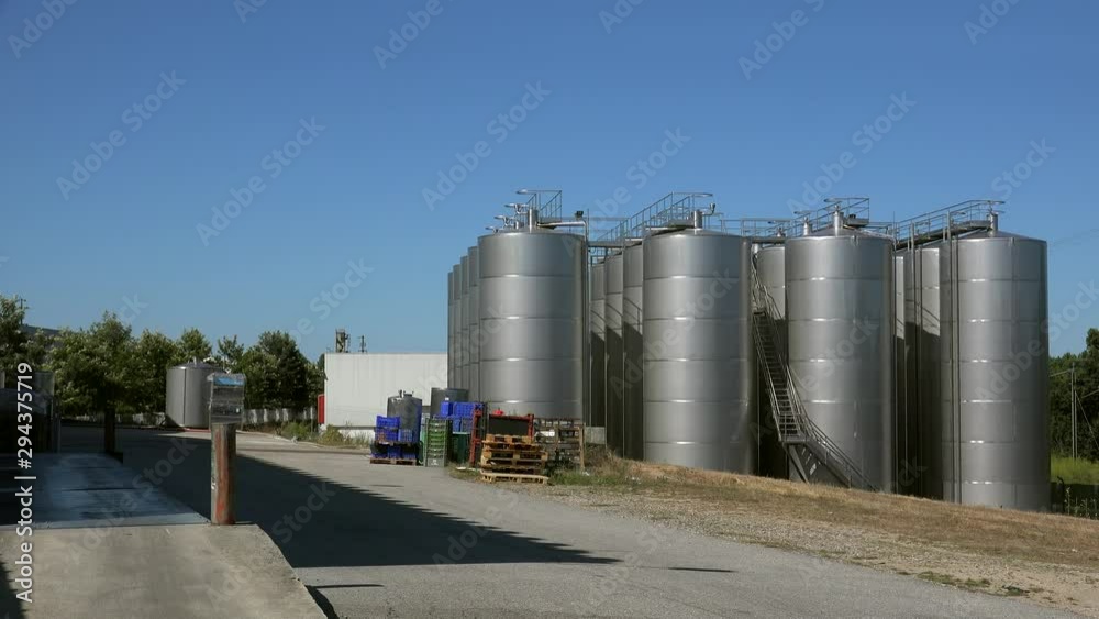 Openair stainless tanks at the winery Openair stainless tanks at the winery