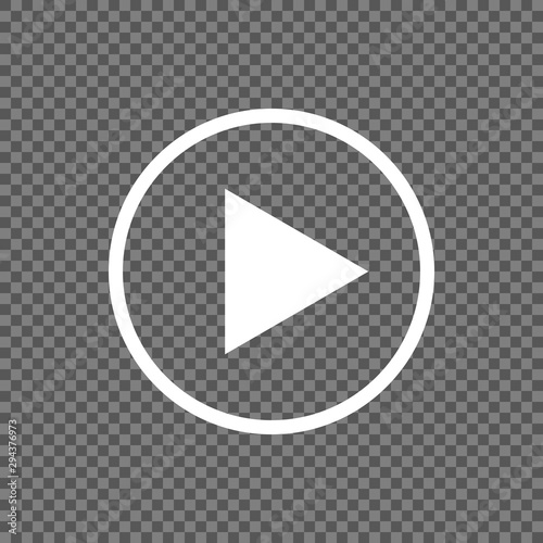 Play button vector icon isolated on transparent background