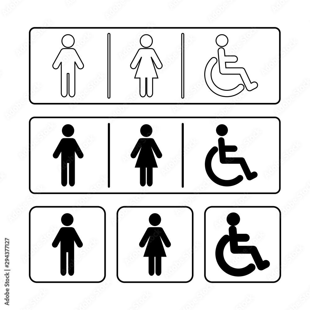 WC sign icon. Washroom vector icon. Toilet symbol. Vector illustration esp10 WC sign icon. Washroom vector icon. Toilet symbol. Vector illustration esp10