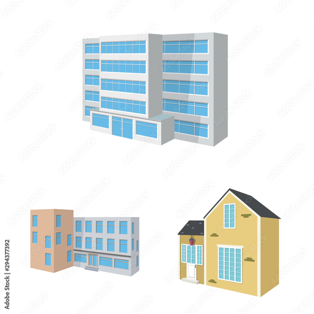 Vector design of building and home icon. Set of building and construction stock vector illustration. Vector design of building and home icon. Set of building and construction stock vector illustration.