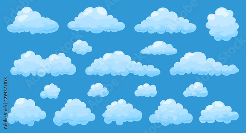 Fototapeta Naklejka Na Ścianę i Meble -  Set of cartoon clouds