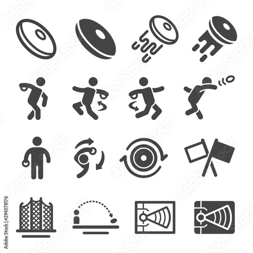 discus throw sport and recreation icon set,vector and illustration