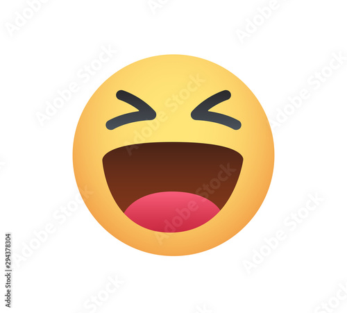 Emoticon laughing out loud with closed eyes Vector Design Art