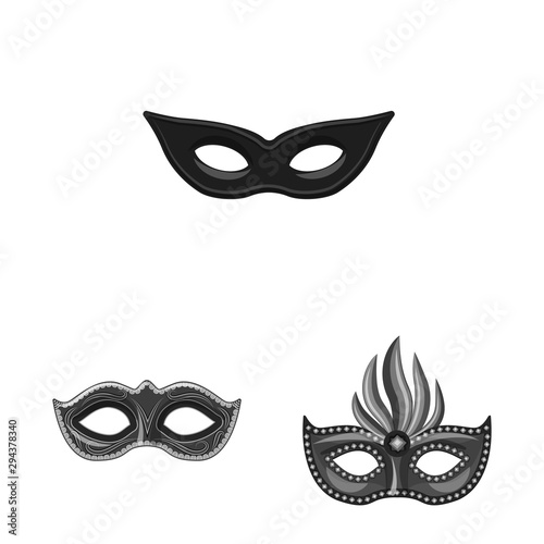 Vector illustration of Venezia and festival sign. Set of Venezia and celebration stock vector illustration.