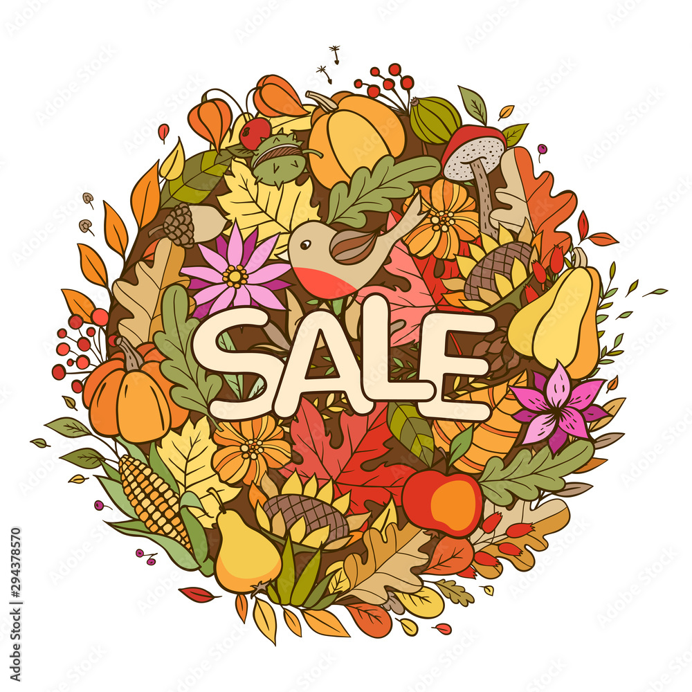 Autumn seasonal sale background