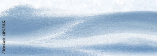 White clean snow texture. Snowdrift. Wide format.