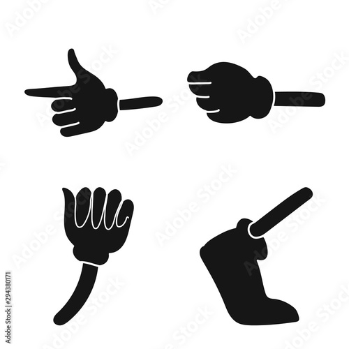 Vector illustration of gestures and information symbol. Set of gestures and animation stock symbol for web.