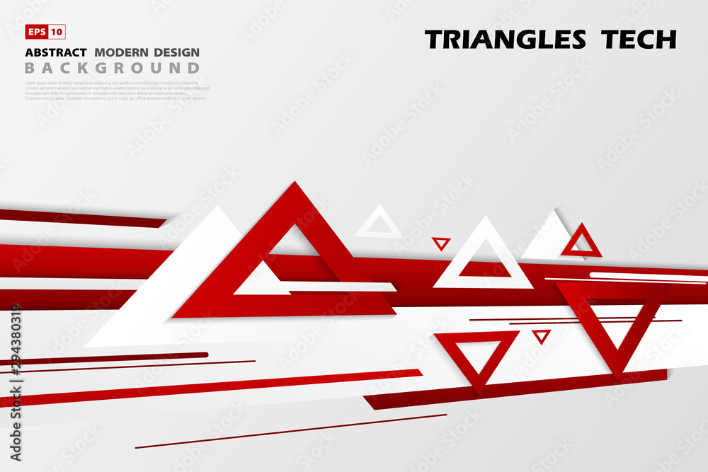 Abstract gradient decoration red triangles tech overlap design of futuristic pattern style. illustration vector eps10 Abstract gradient decoration red triangles tech overlap design of futuristic pattern style. illustration vector eps10