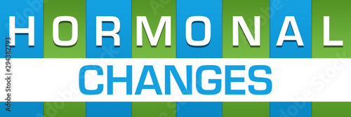 Hormonal Changes Green Blue Boxes White Horizontal Text 