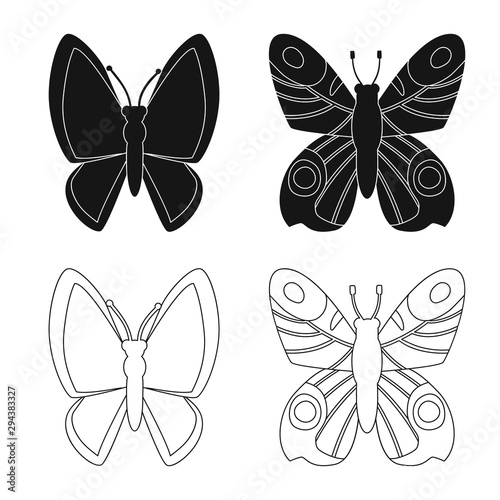 Vector illustration of exotic and botanic sign. Collection of exotic and tropics stock symbol for web.