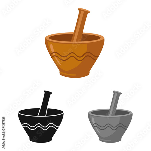 Vector design of ceramic and mortar sign. Web element of ceramic and container stock vector illustration.