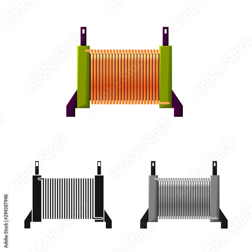 Vector illustration of coil and spiral icon. Web element of coil and absorber stock vector illustration.