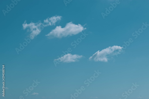 White clouds  on the blue sky  background