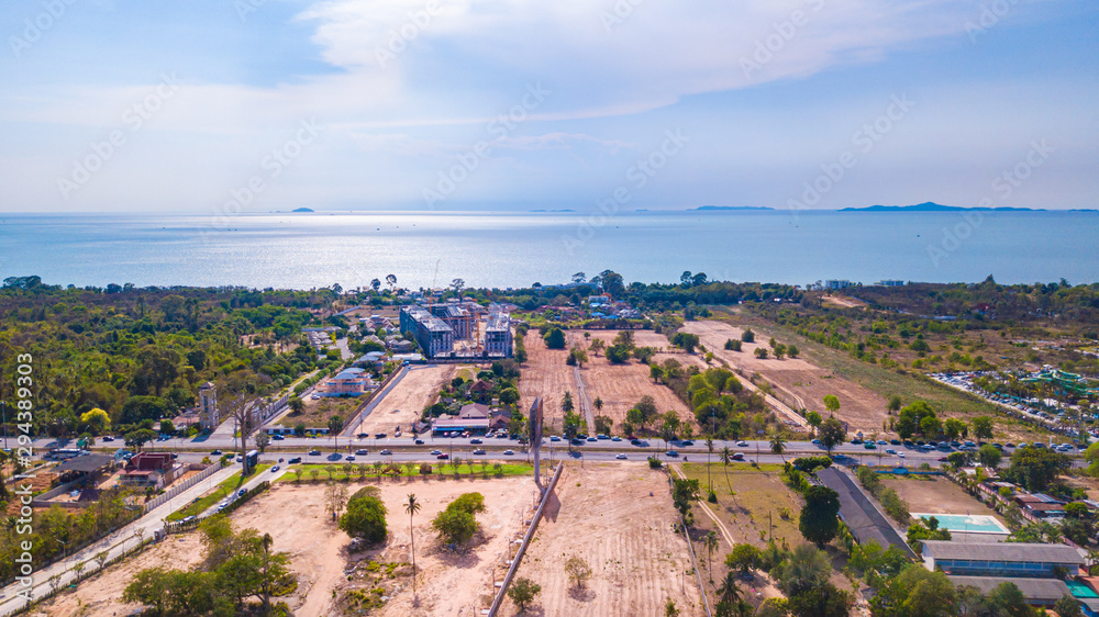 Aerial view of Legend Siam is new Thai traditional culture park located in Pattaya, Thailand.
