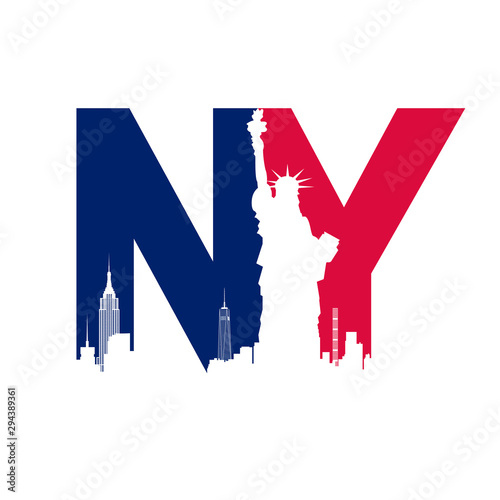 NY, New York logo. Vector logotype icon. photo