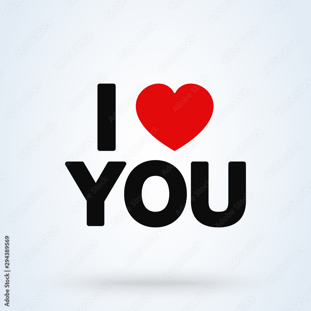 I love you Simple vector modern icon design illustration. I love you Simple vector modern icon design illustration.