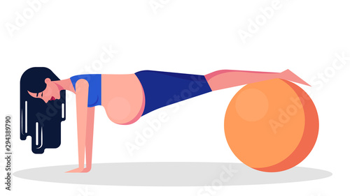 Yoga for pregnant woman concept. Fitness and sport