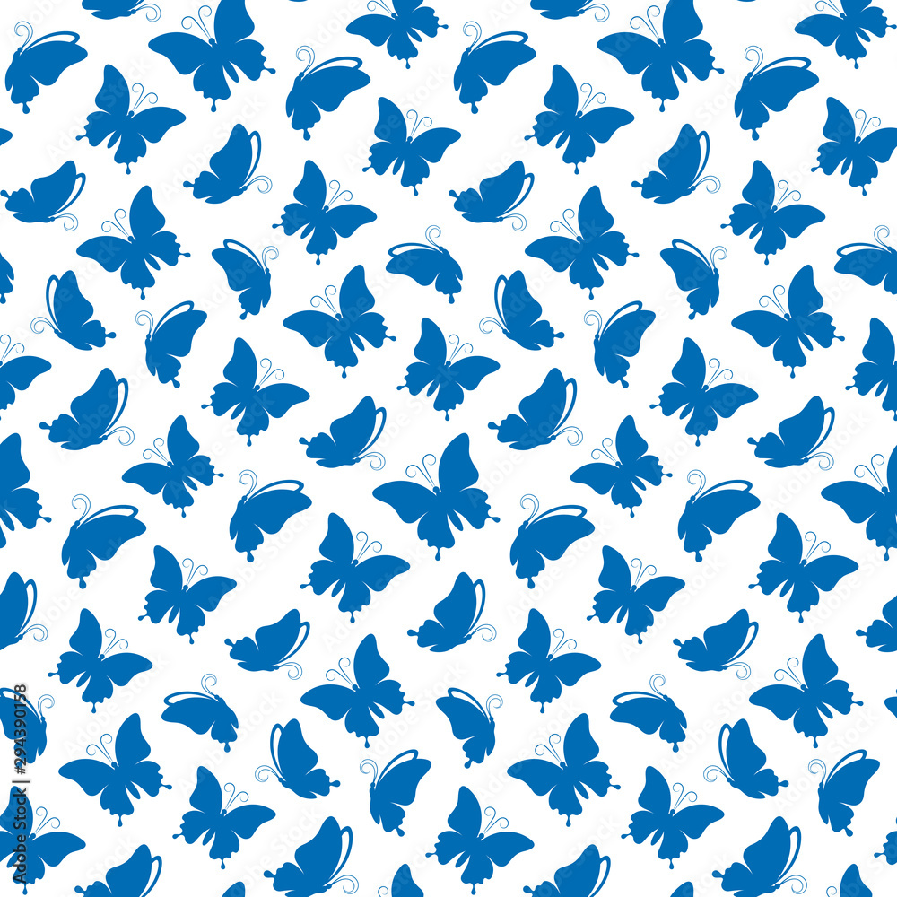 Elegant blue butterflies seamless pattern is great for creating gift paper, wedding greeting cards and textile Elegant blue butterflies seamless pattern is great for creating gift paper, wedding greeting cards and textile