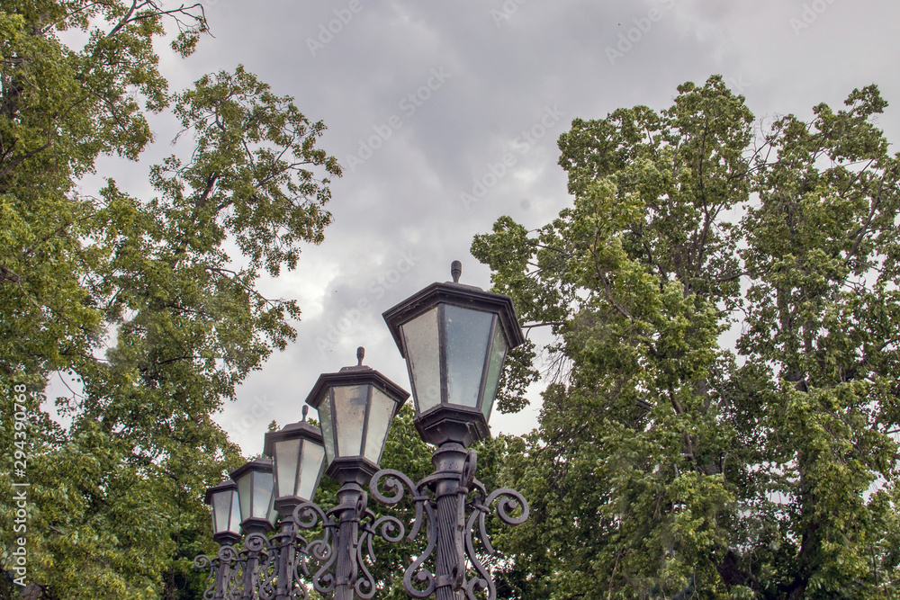 Uglich. The Volga River Embankment. A slender row of beautiful lanterns. Rhythm. Prospect Uglich. The Volga River Embankment. A slender row of beautiful lanterns. Rhythm. Prospect