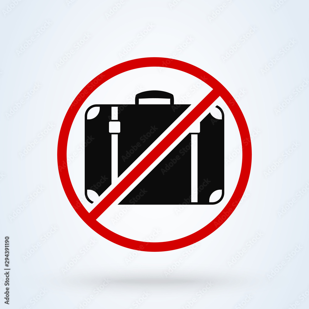 No Suitcase and No hand baggage. Simple vector modern icon design illustration. No Suitcase and No hand baggage. Simple vector modern icon design illustration.