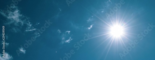 Sun, sunshine on the sky, background