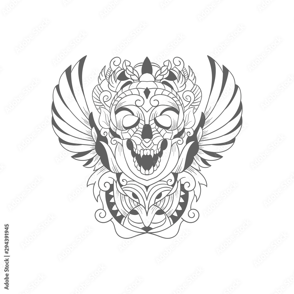skull mask barong bali from Indonesia