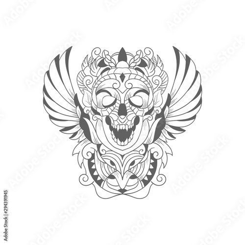 skull mask barong bali from Indonesia