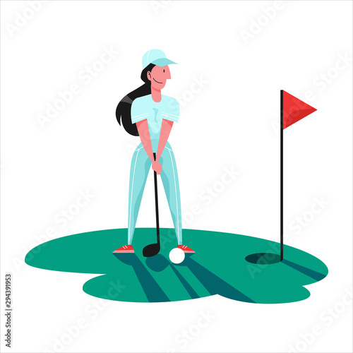 Woman play golf