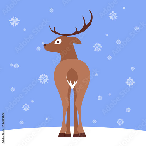 Christmas deer on winter