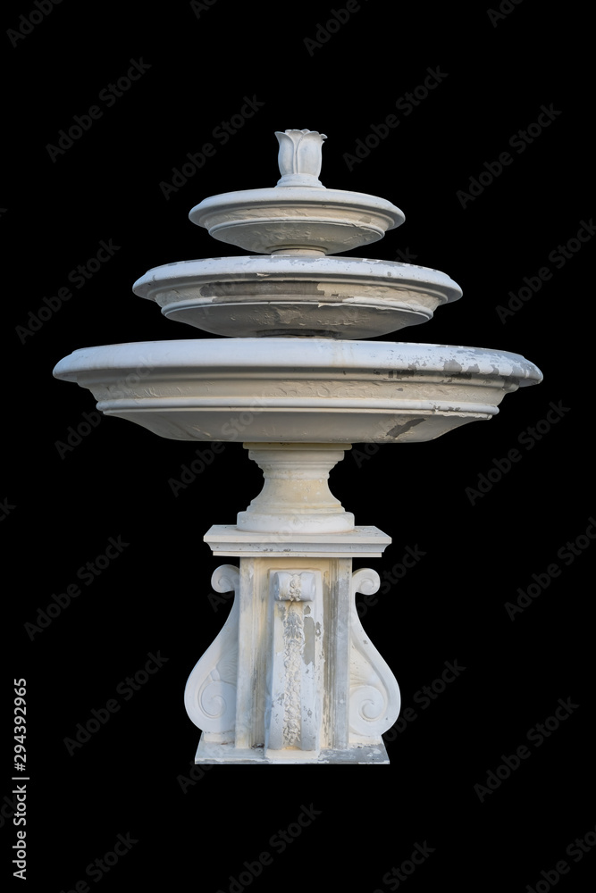 fountain water isolated on black background. Clipping path fountain water isolated on black background. Clipping path
