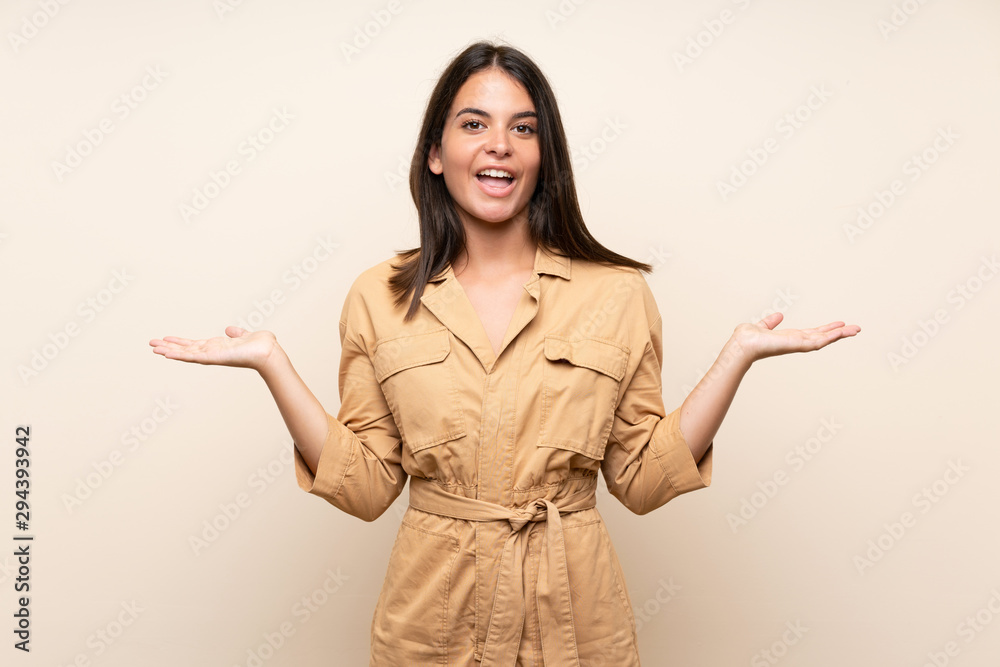 Young girl over isolated background with shocked facial expression Young girl over isolated background with shocked facial expression