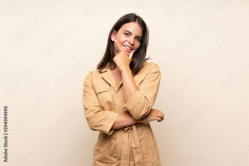 Young girl over isolated background smiling Young girl over isolated background smiling