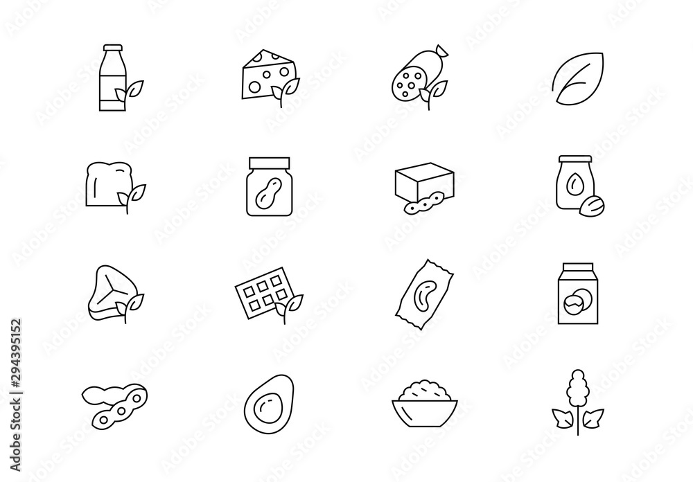 Vegan food thin line vector icons. Editable stroke Vegan food thin line vector icons. Editable stroke