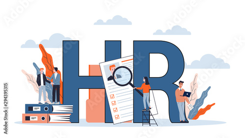 Human resources and recruitment web banner concept.